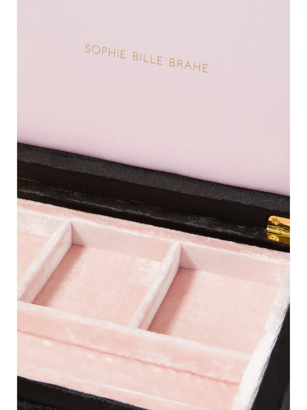 Close-up detail of the Sophie Bille Brahe Trésor Large Velvet Jewelry Box