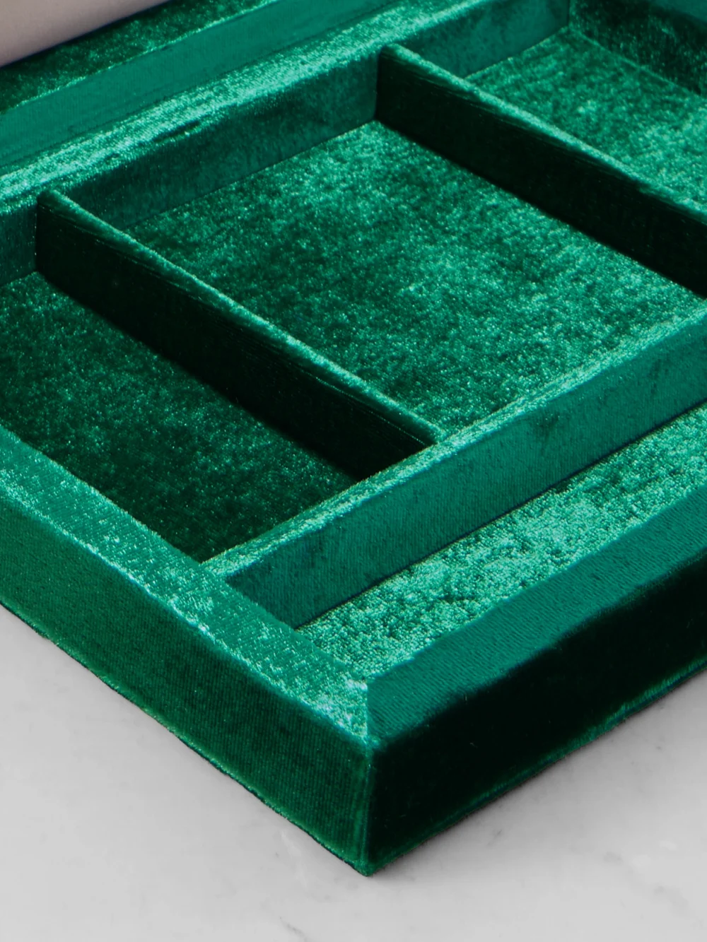 Close-up detail of the Sophie Bille Brahe Trésor Velvet Jewelry Box