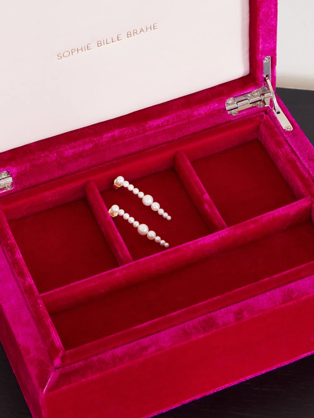 Sophie Bille Brahe Trésor Velvet Jewelry Box, styled view