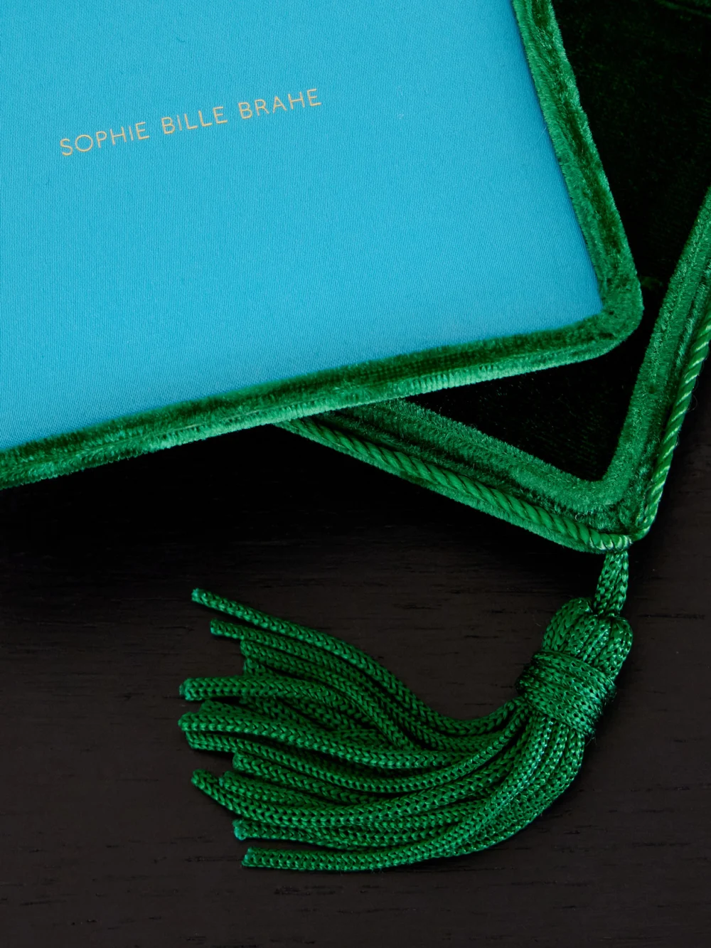Close-up detail of the Sophie Bille Brahe Velvet Jewelry Box