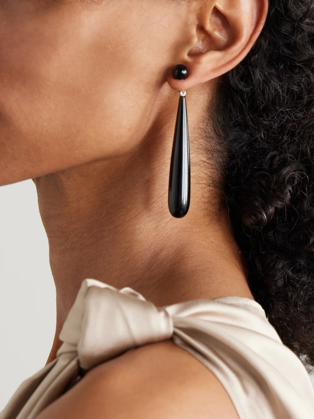 Sophie Buhai Angelika Silver Onyx Earrings, styled view