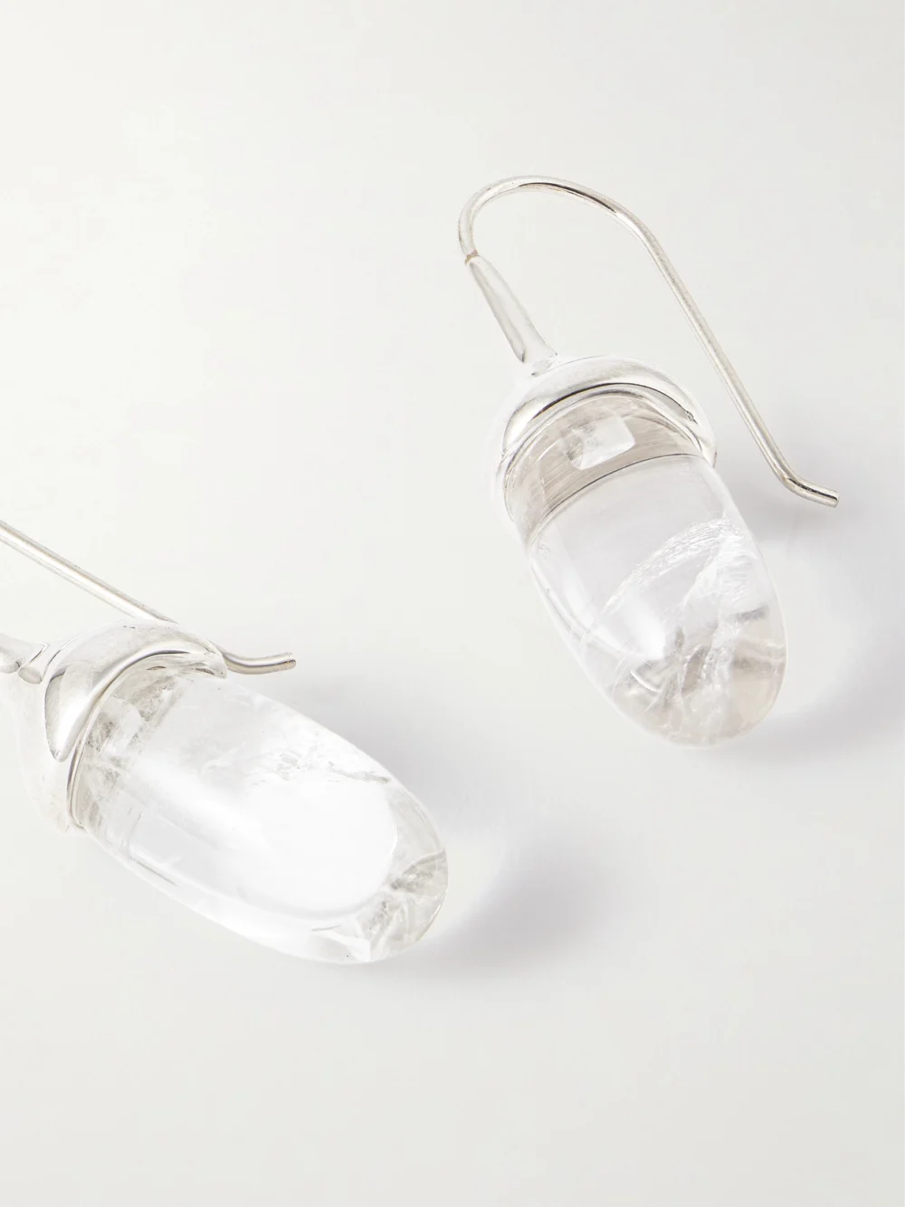 Close-up detail of the Sophie Buhai Dripping Stone Silver Quartz Earrings