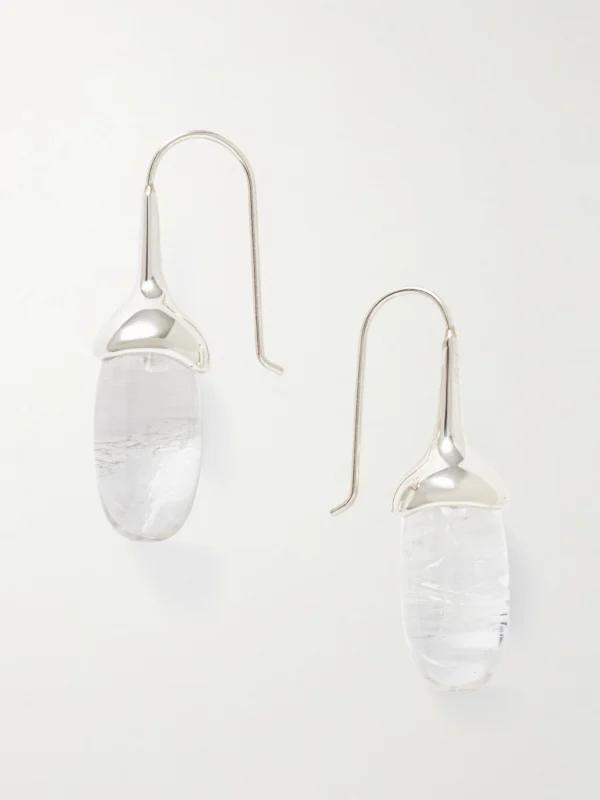 Sophie Buhai Dripping Stone Silver Quartz Earrings
