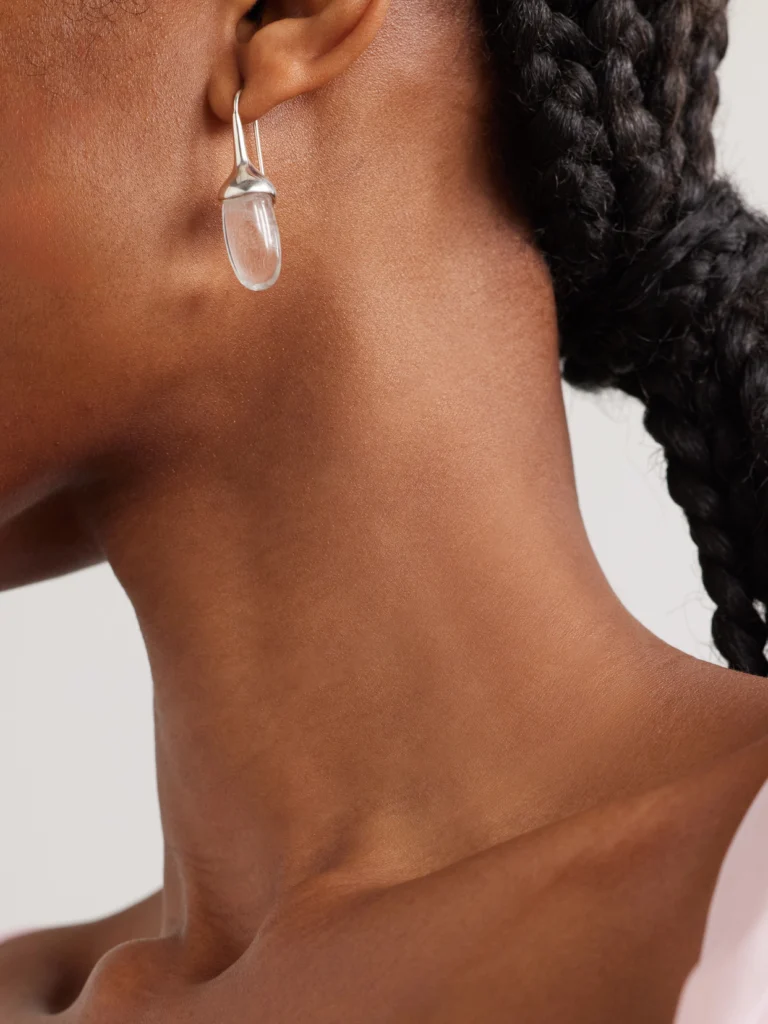 Sophie Buhai Dripping Stone Silver Quartz Earrings