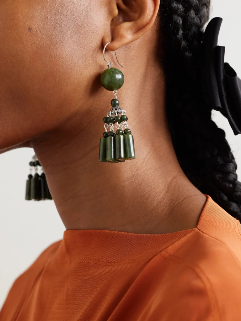Sophie Buhai Flamenco Silver Jade Earrings