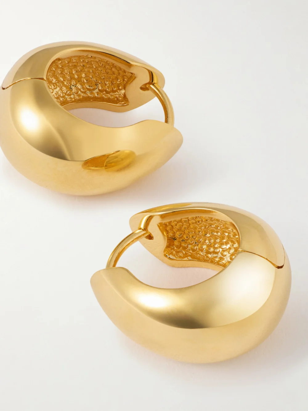 Close-up detail of the Sophie Buhai Gold Vermeil Hoop Earrings