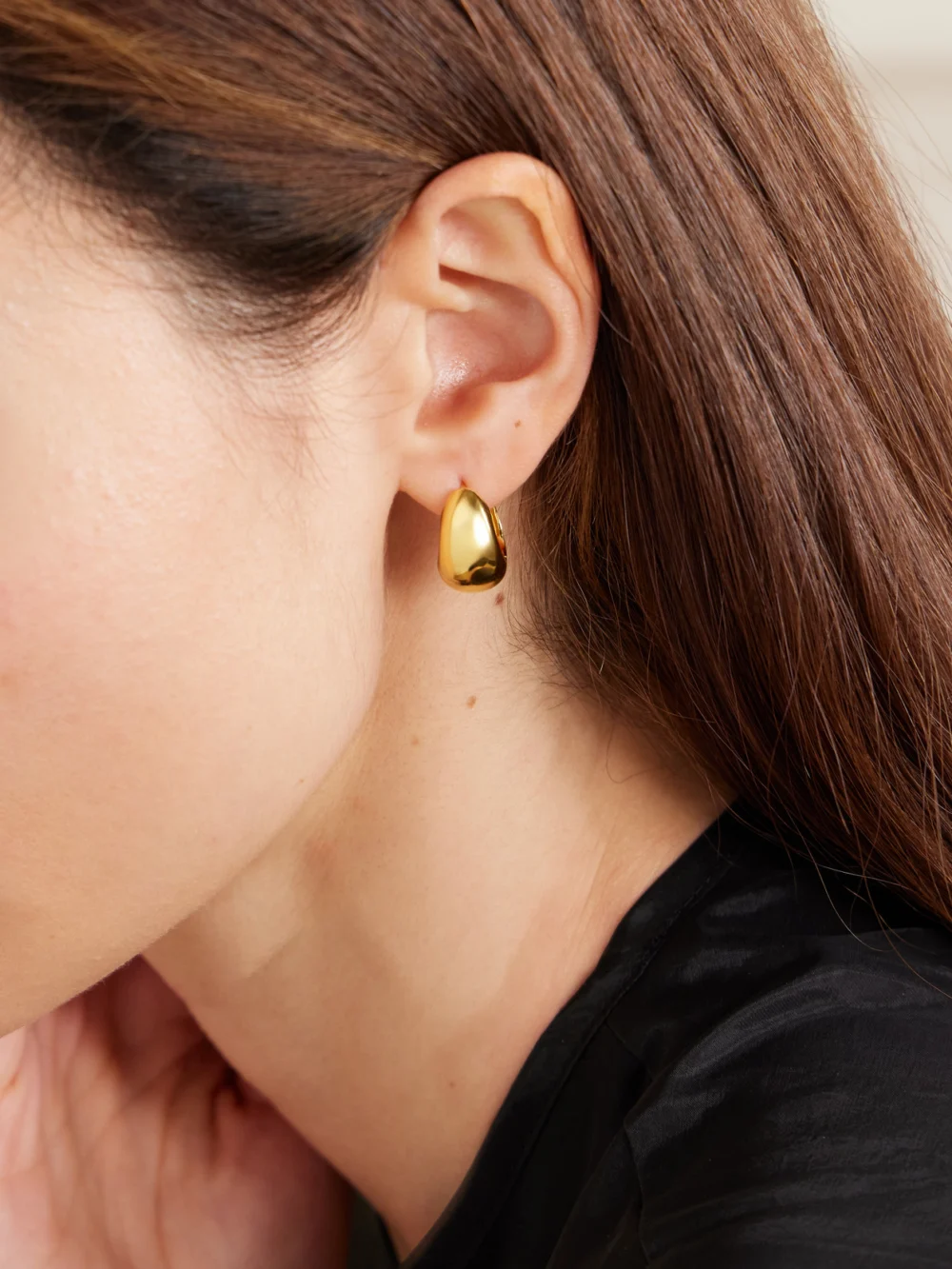 Sophie Buhai Gold Vermeil Hoop Earrings, styled view