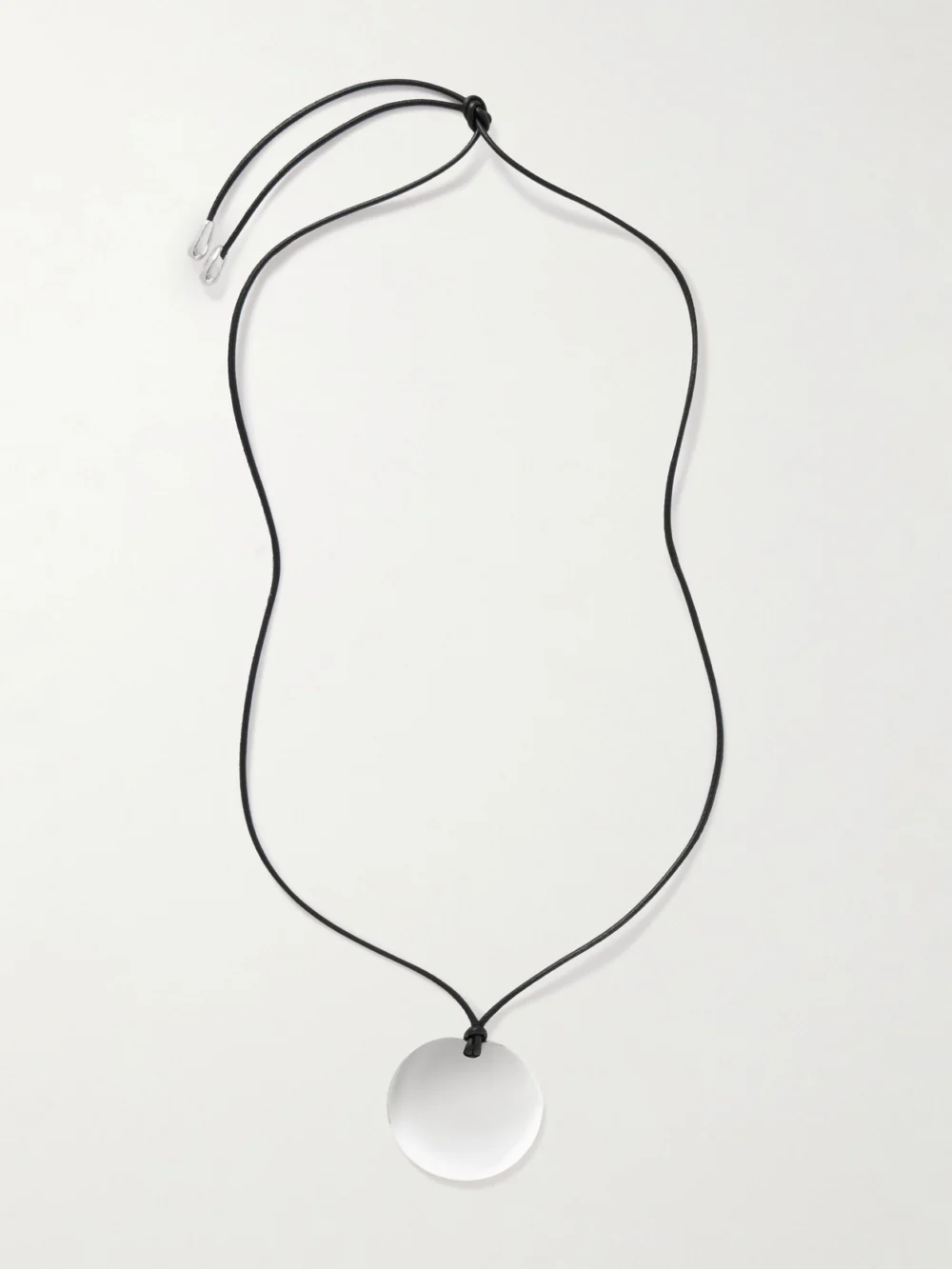Sophie Buhai Medium Full Moon Cord and Silver Necklace
