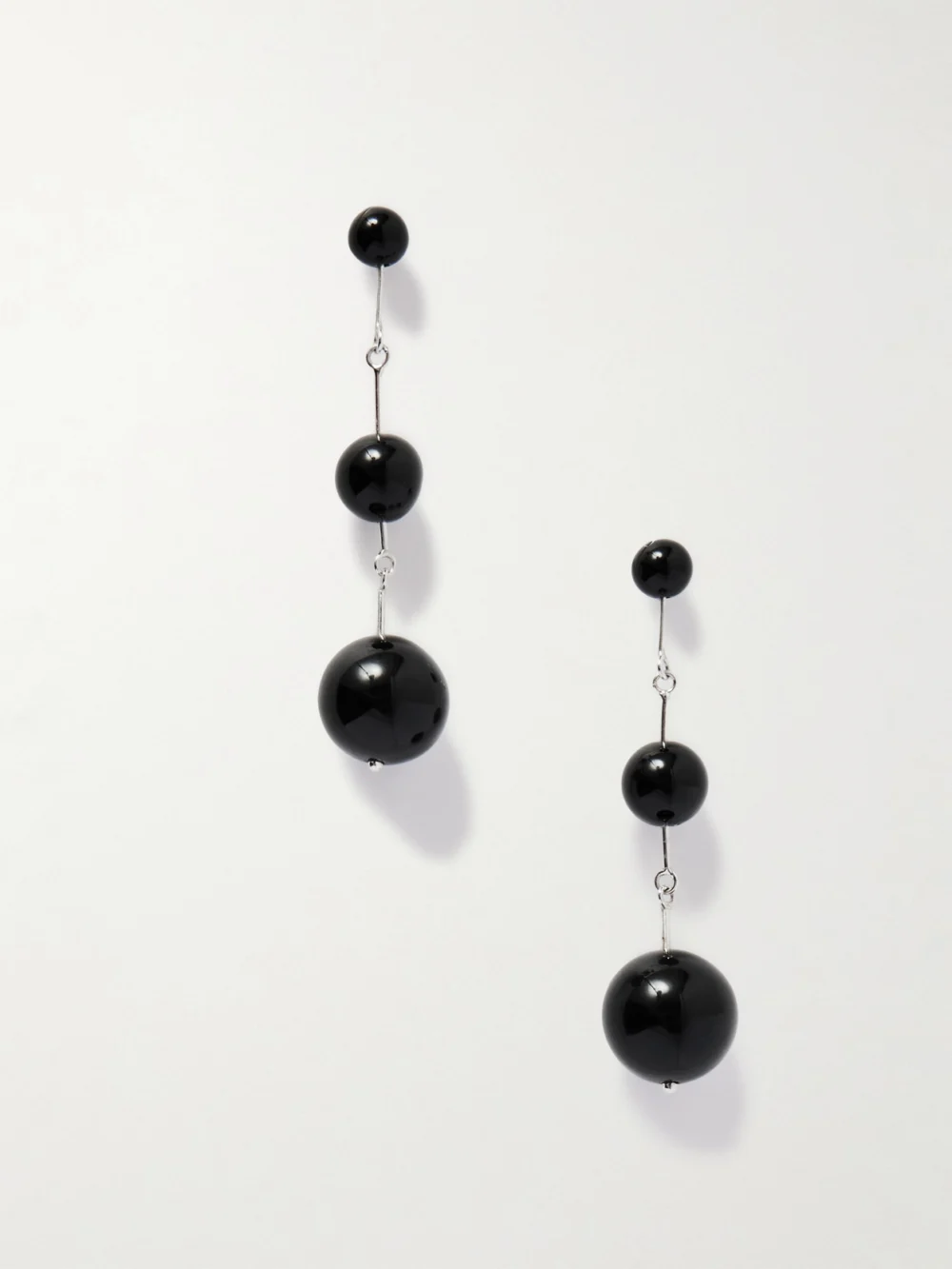 Sophie Buhai Olive Silver Onyx Earrings in black
