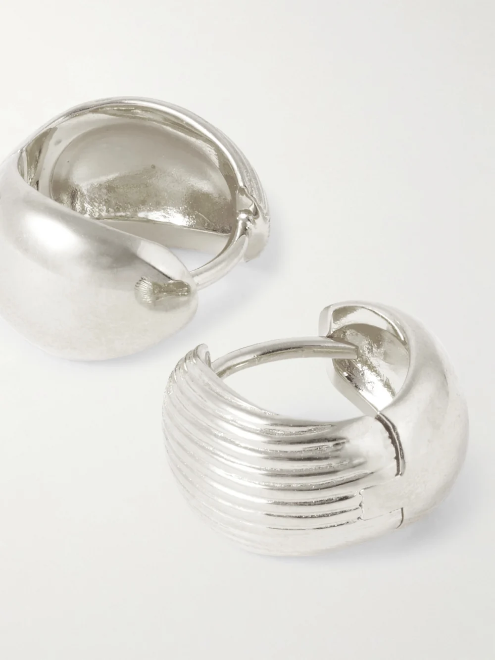 Close-up detail of the Sophie Buhai Reversible Silver Hoop Earrings