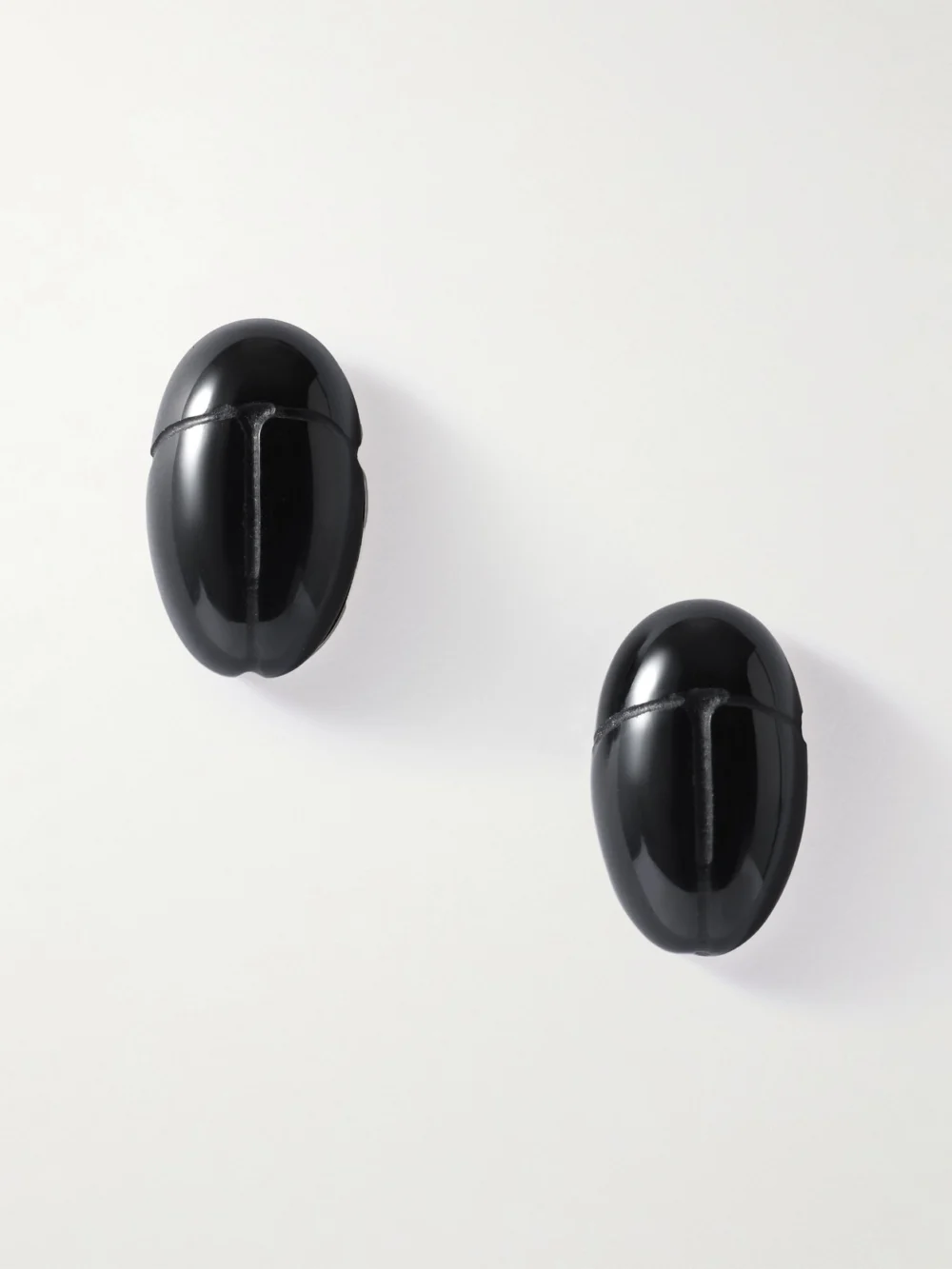 Sophie Buhai Scarab Silver Onyx Earrings in black