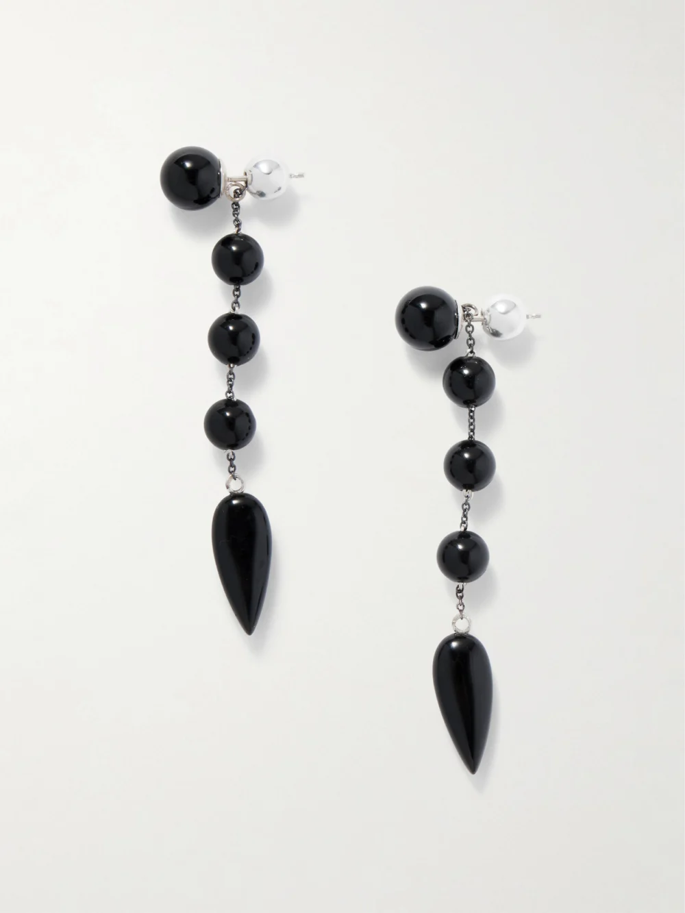 Sophie Buhai Small Phoenician Silver and Onyx Earrings in black
