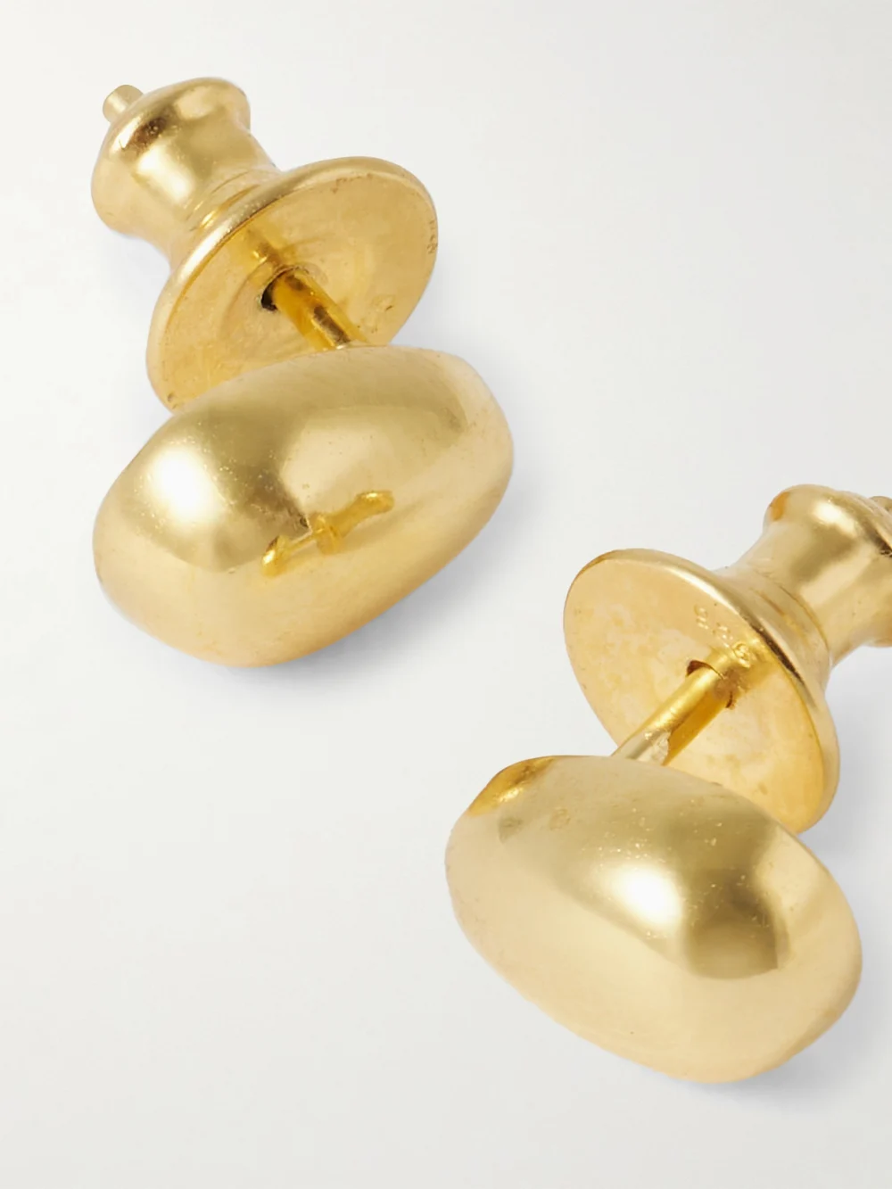 Close-up detail of the Sophie Buhai Tiny Egg Gold Vermeil Earrings