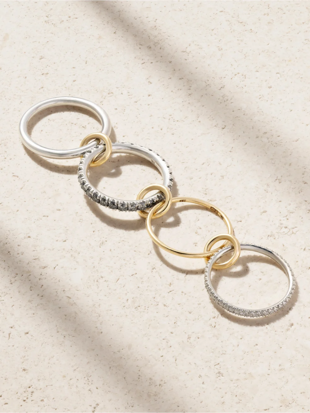 Back view of the Spinelli Kilcollin Arla Sterling Silver and 18-karat Gold Diamond Ring