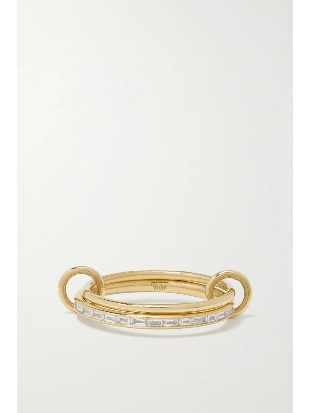 Back view of the Spinelli Kilcollin Callisto Set of Two 18-karat Gold Diamond Rings