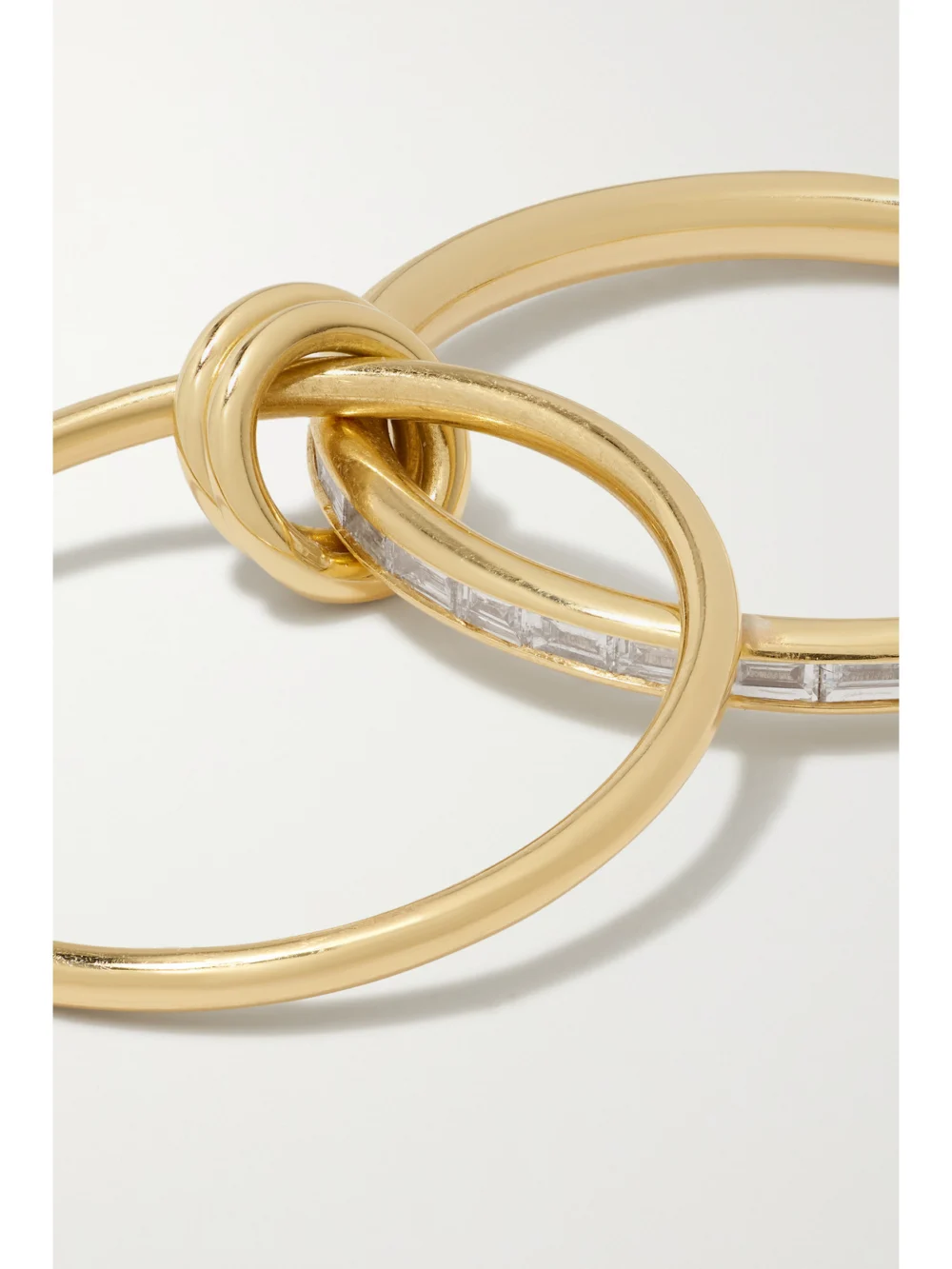 Close-up detail of the Spinelli Kilcollin Callisto Set of Two 18-karat Gold Diamond Rings