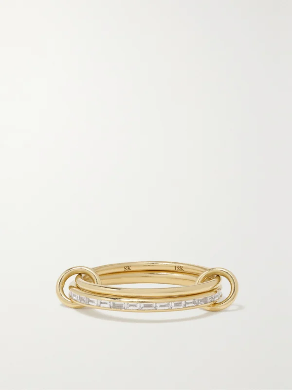 Spinelli Kilcollin Callisto Set of Two 18-karat Gold Diamond Rings