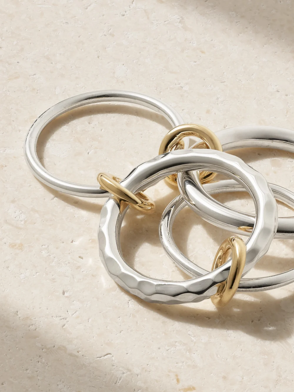 Close-up detail of the Spinelli Kilcollin Cici Petite Sterling Silver and 18-karat Gold Ring