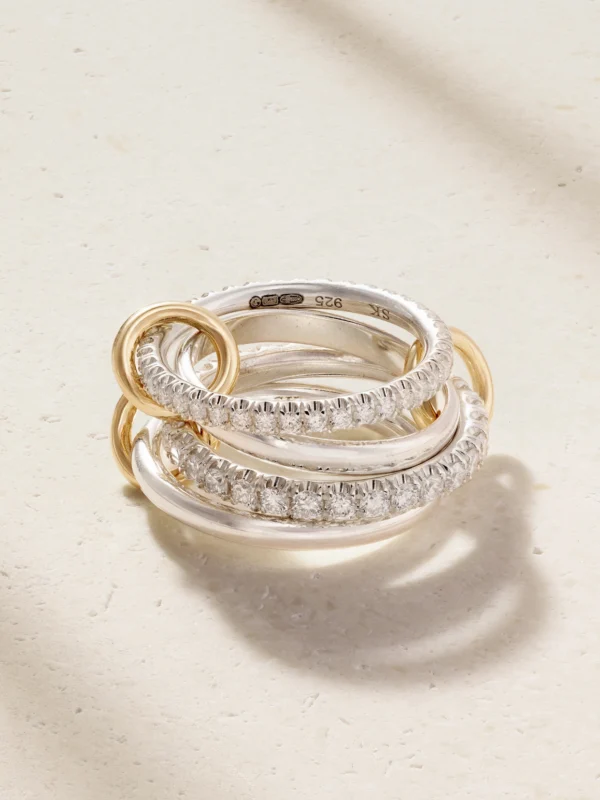 Spinelli Kilcollin Halley Sterling Silver, 18-karat Gold and Diamond Ring