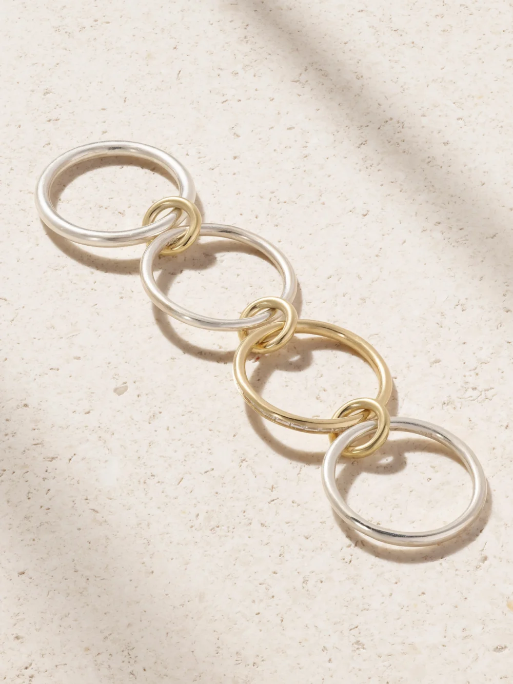 Back view of the Spinelli Kilcollin Kira Sterling Silver and 18-karat Gold Diamond Ring