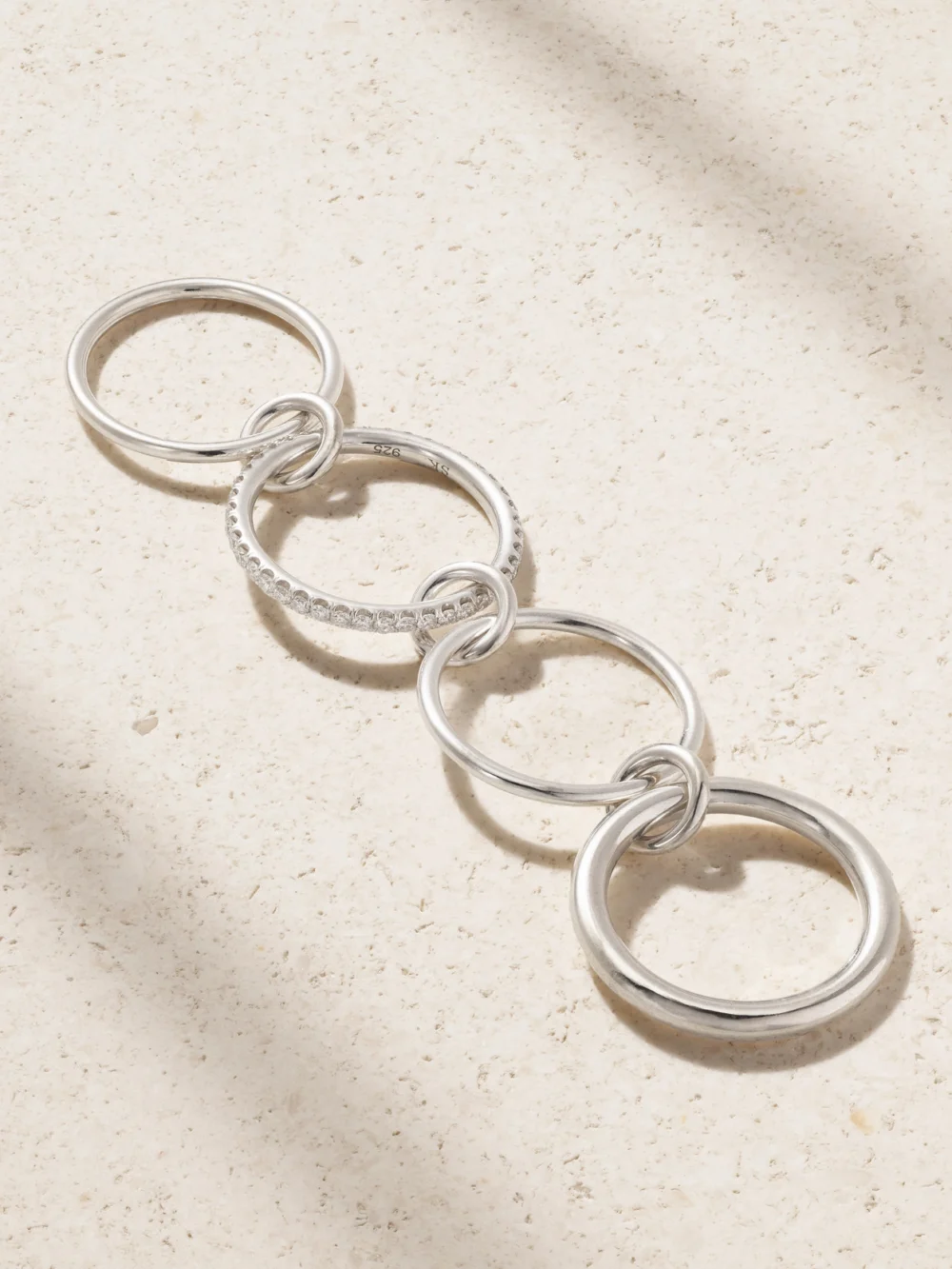 Back view of the Spinelli Kilcollin Nimbus Sterling Silver Diamond Ring