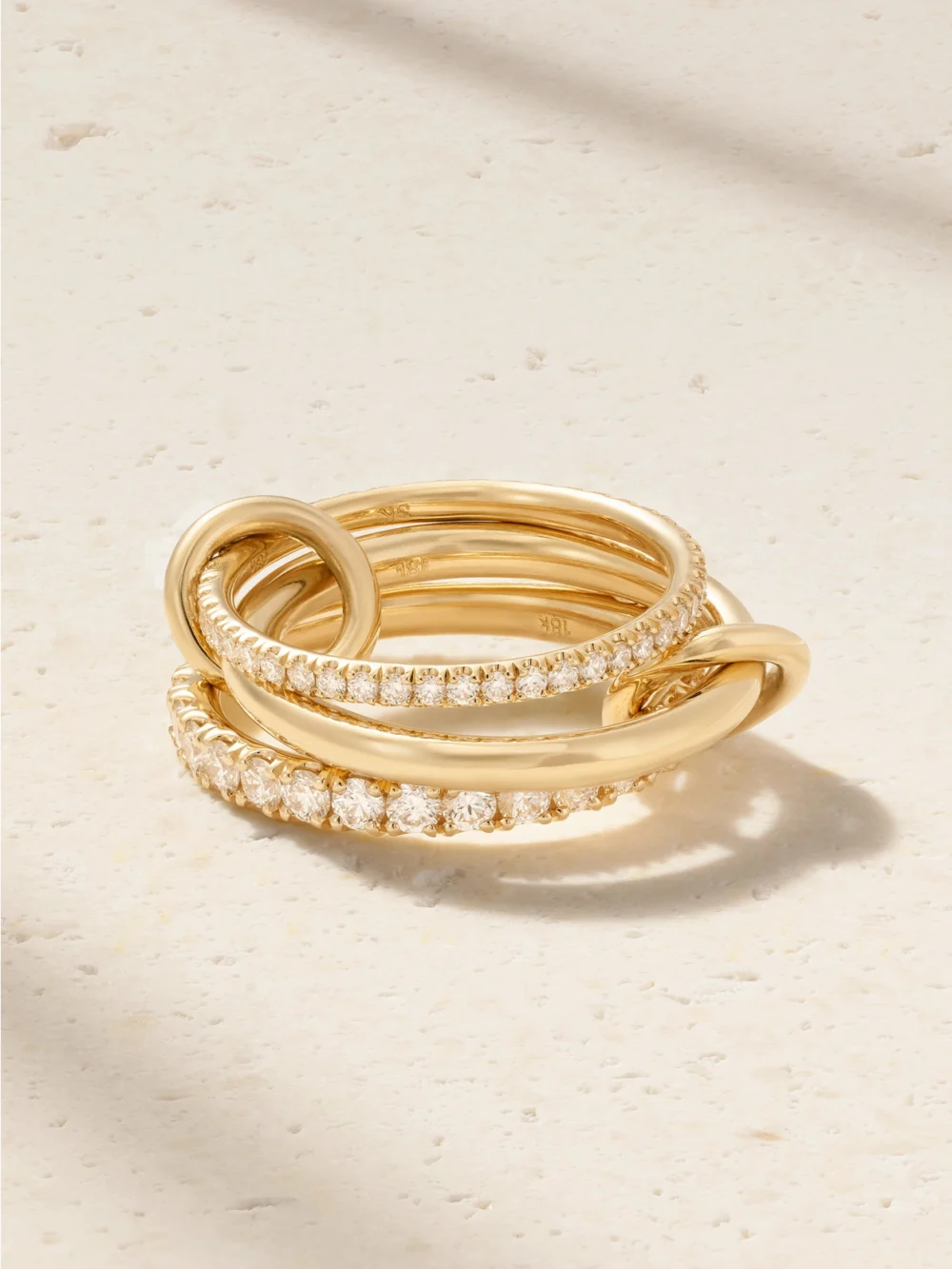 Spinelli Kilcollin Norah Set-of-three 18-karat Gold Diamond Rings in 6