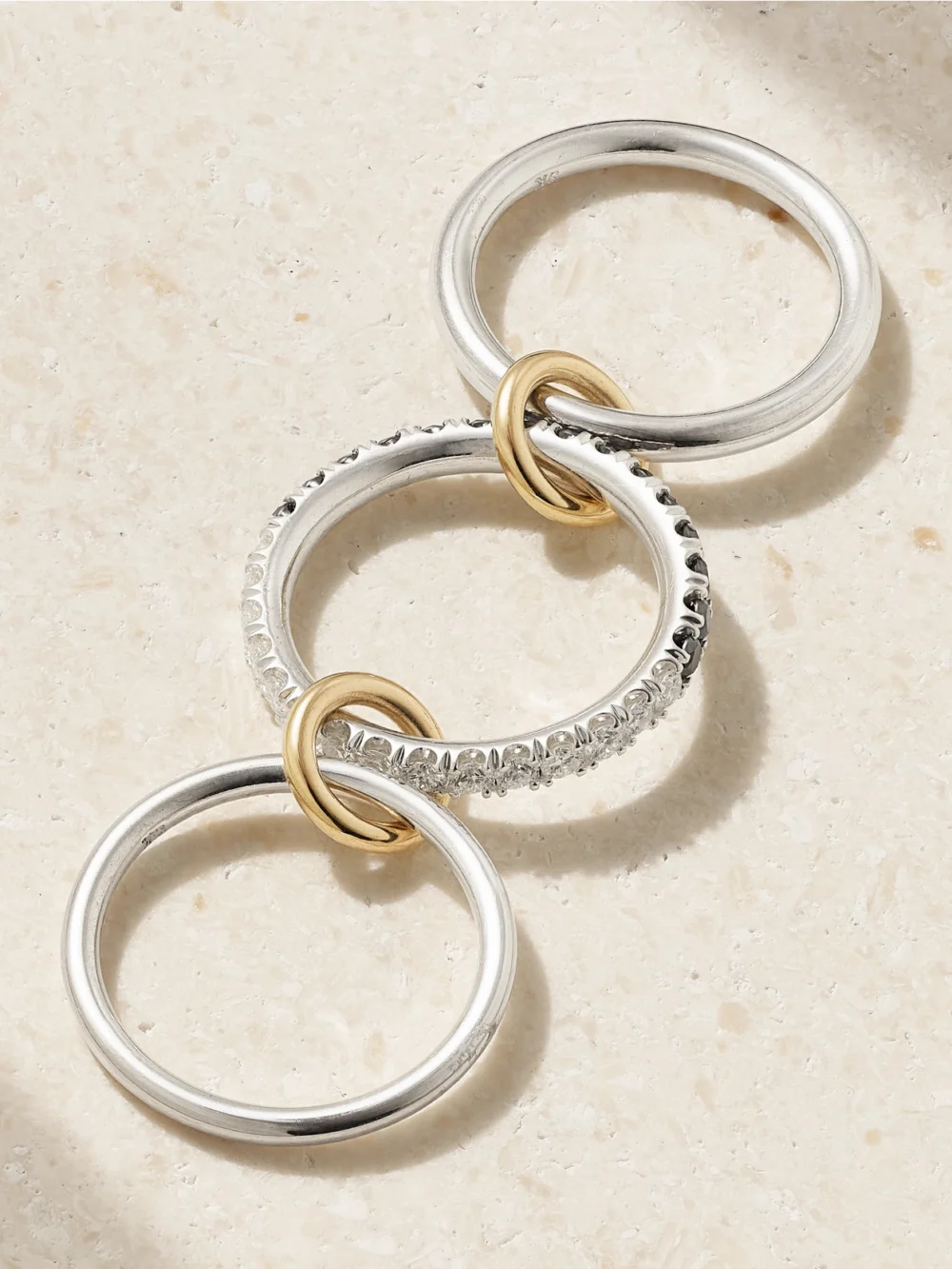 Back view of the Spinelli Kilcollin Petunia Eclipse Sterling Silver and 18-karat Gold Diamond Ring