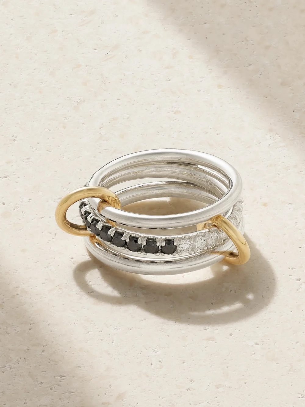 Spinelli Kilcollin Petunia Eclipse Sterling Silver and 18-karat Gold Diamond Ring in 5