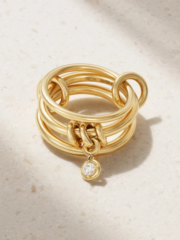 Spinelli Kilcollin Piera Set of Three 18-karat Gold Diamond Rings