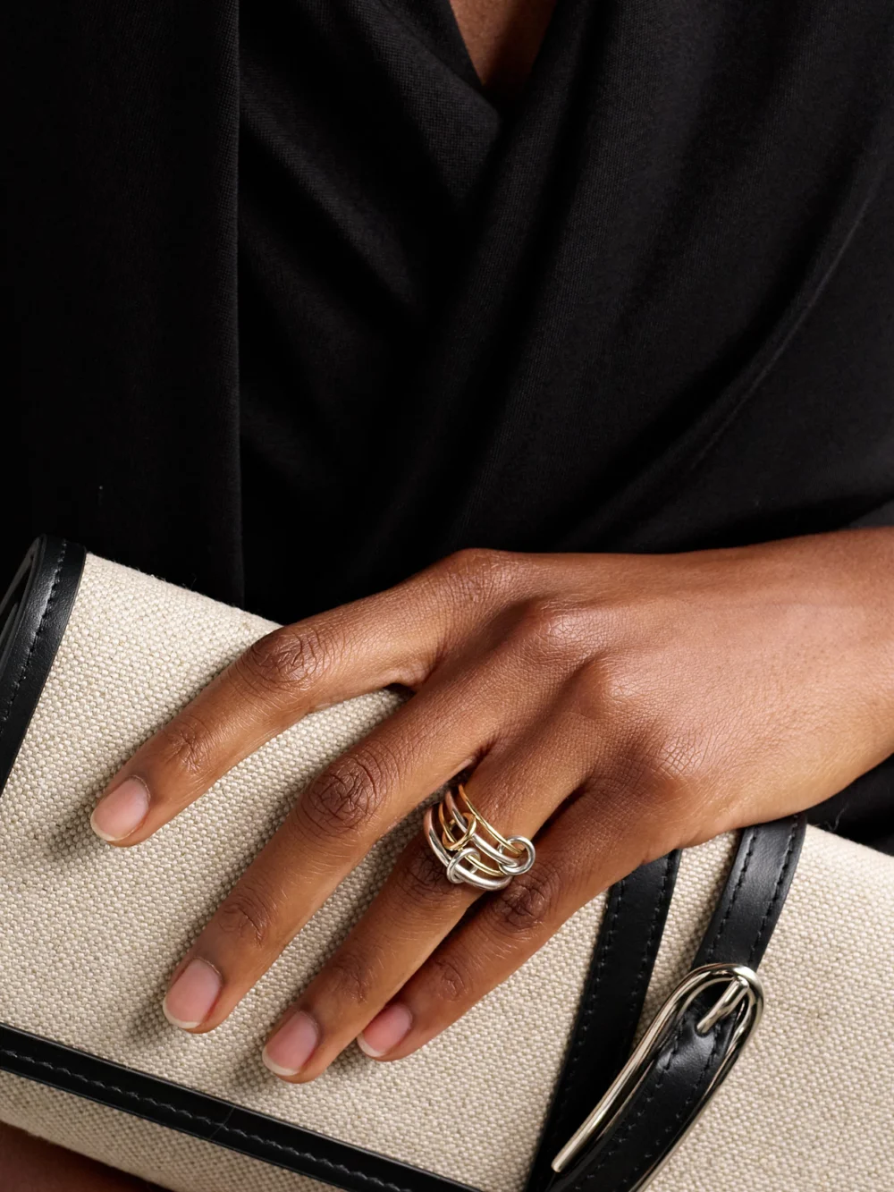 Spinelli Kilcollin Pisces 18-karat Gold and Sterling Silver Ring, styled view