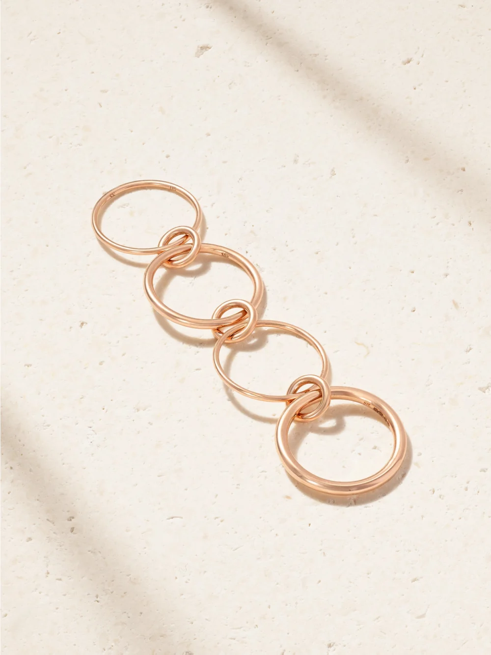 Back view of the Spinelli Kilcollin Pisces Set of Four 18-karat Rose Gold Rings
