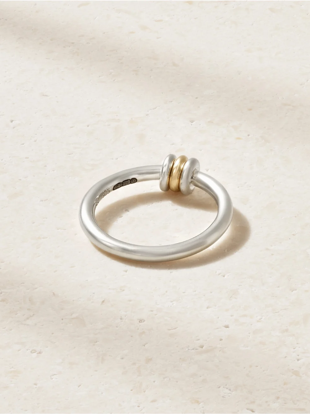 Back view of the Spinelli Kilcollin Sirius Sterling Silver and 18-karat Gold Ring