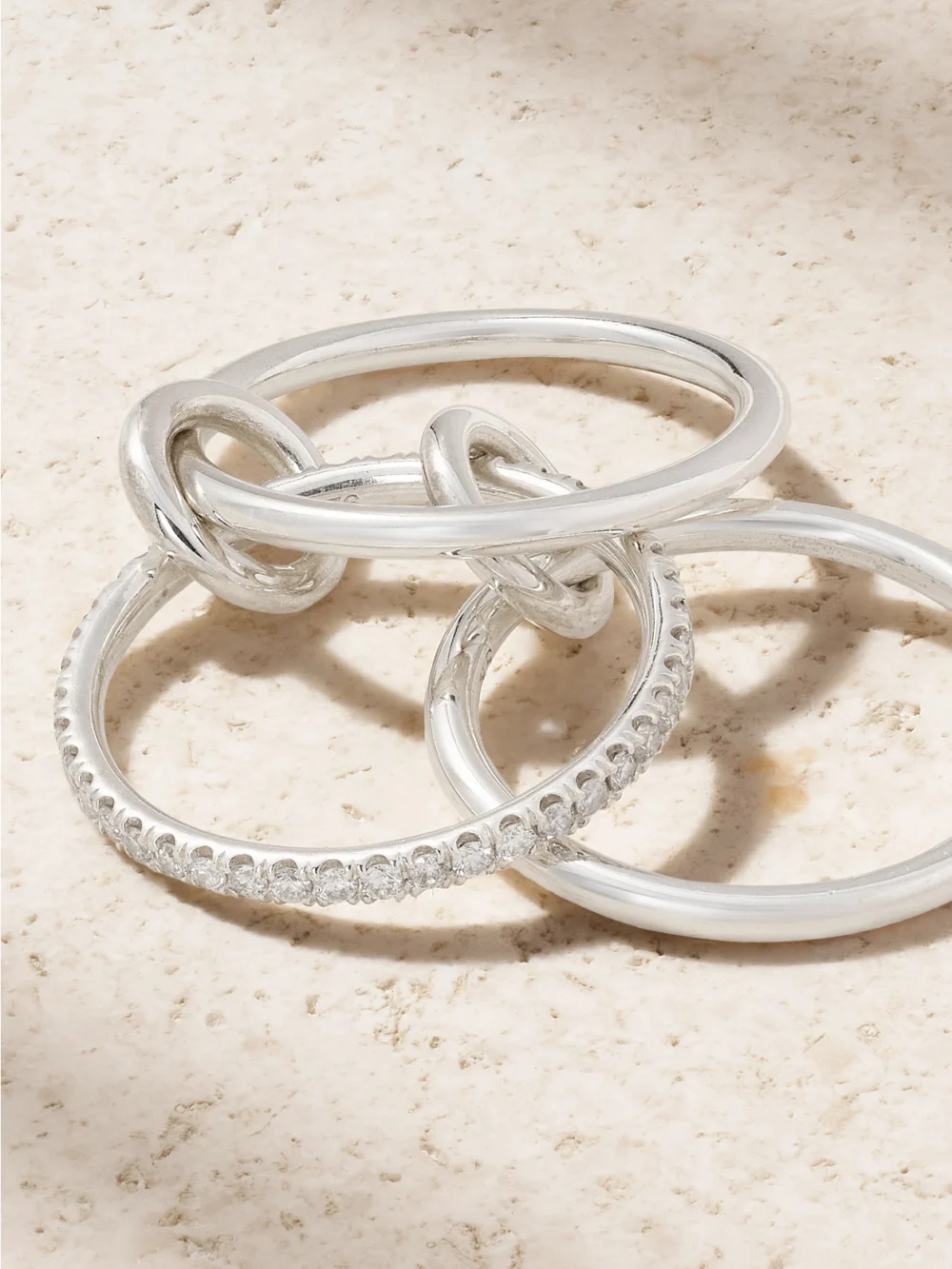 Close-up detail of the Spinelli Kilcollin Sonny Sterling Silver Diamond Ring