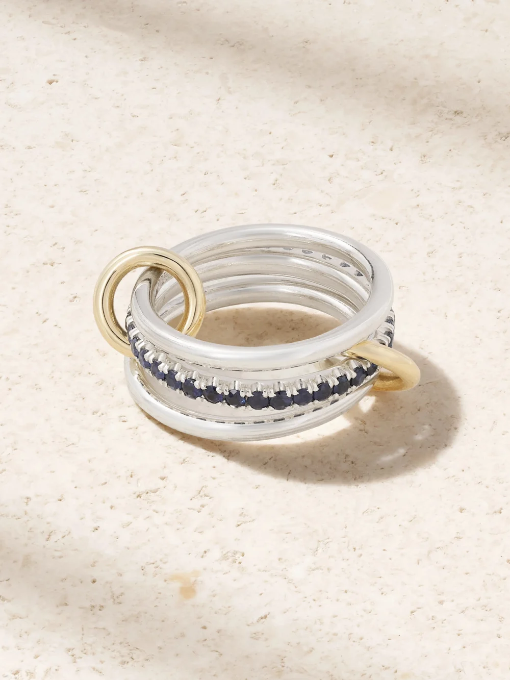 Spinelli Kilcollin Tigris 18-karat Gold, Sterling Silver and Sapphire Ring in 6