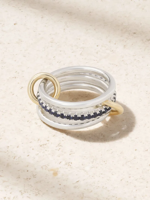 Spinelli Kilcollin Tigris 18-karat Gold, Sterling Silver and Sapphire Ring