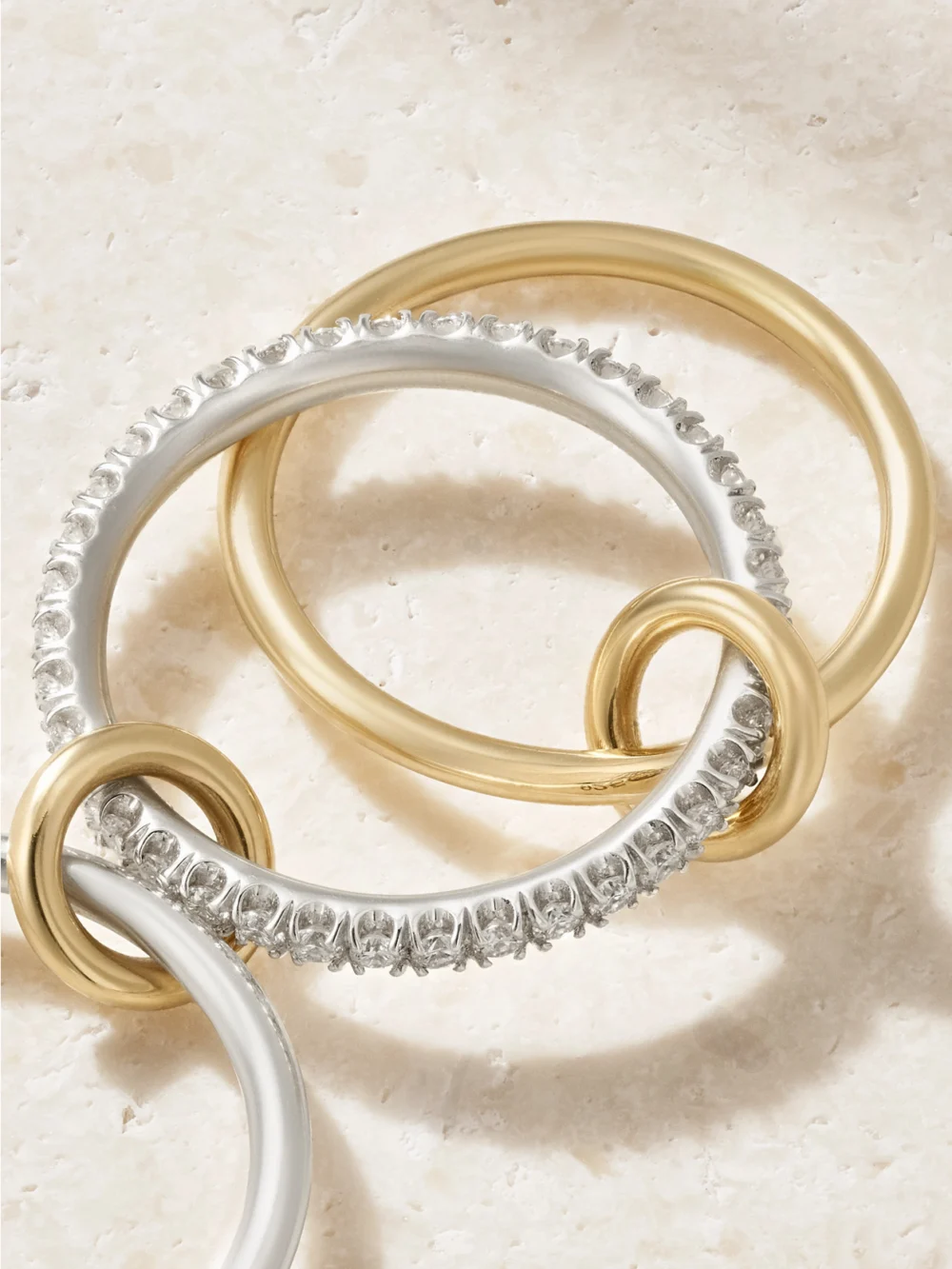Close-up detail of the Spinelli Kilcollin Tigris Sterling Silver, 18-karat Gold and Diamond Ring