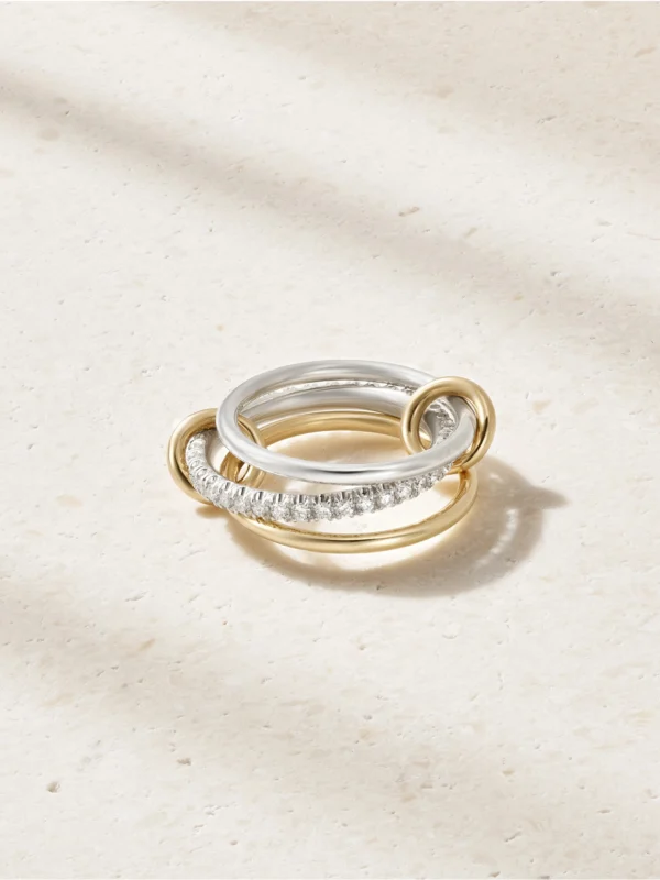 Spinelli Kilcollin Tigris Sterling Silver, 18-karat Gold and Diamond Ring