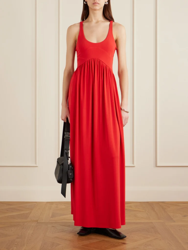Sportmax Gathered Jersey Maxi Dress