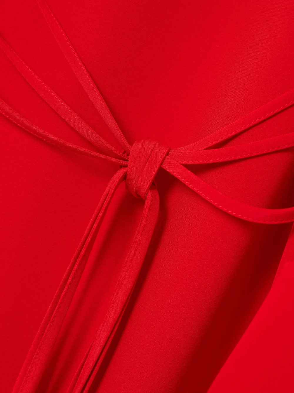 Close-up detail of the Sportmax Knotted Silk-blend Crepe De Chine Maxi Shirt Dress