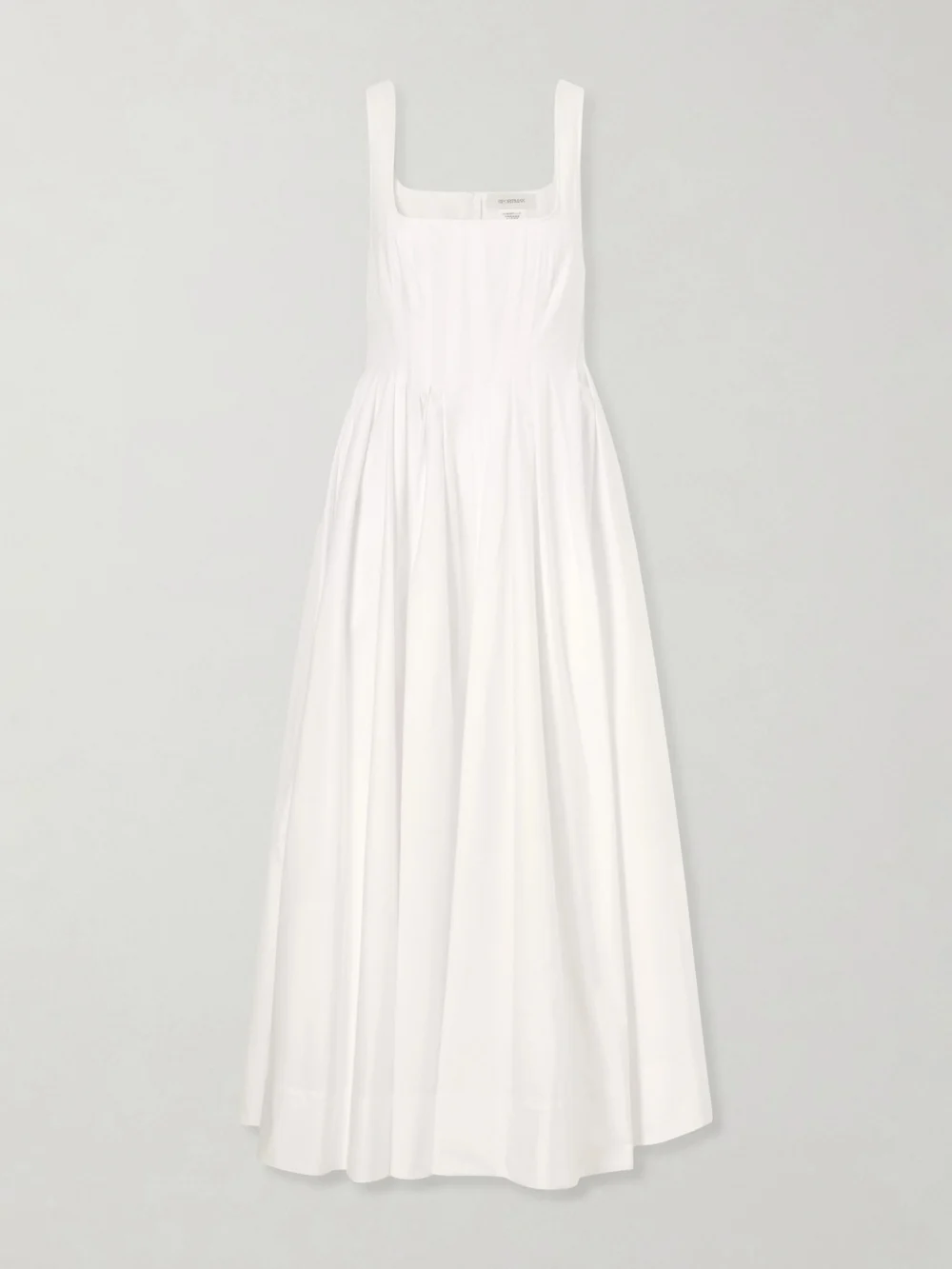 Sportmax Pleated Cotton-poplin Maxi Dress in white