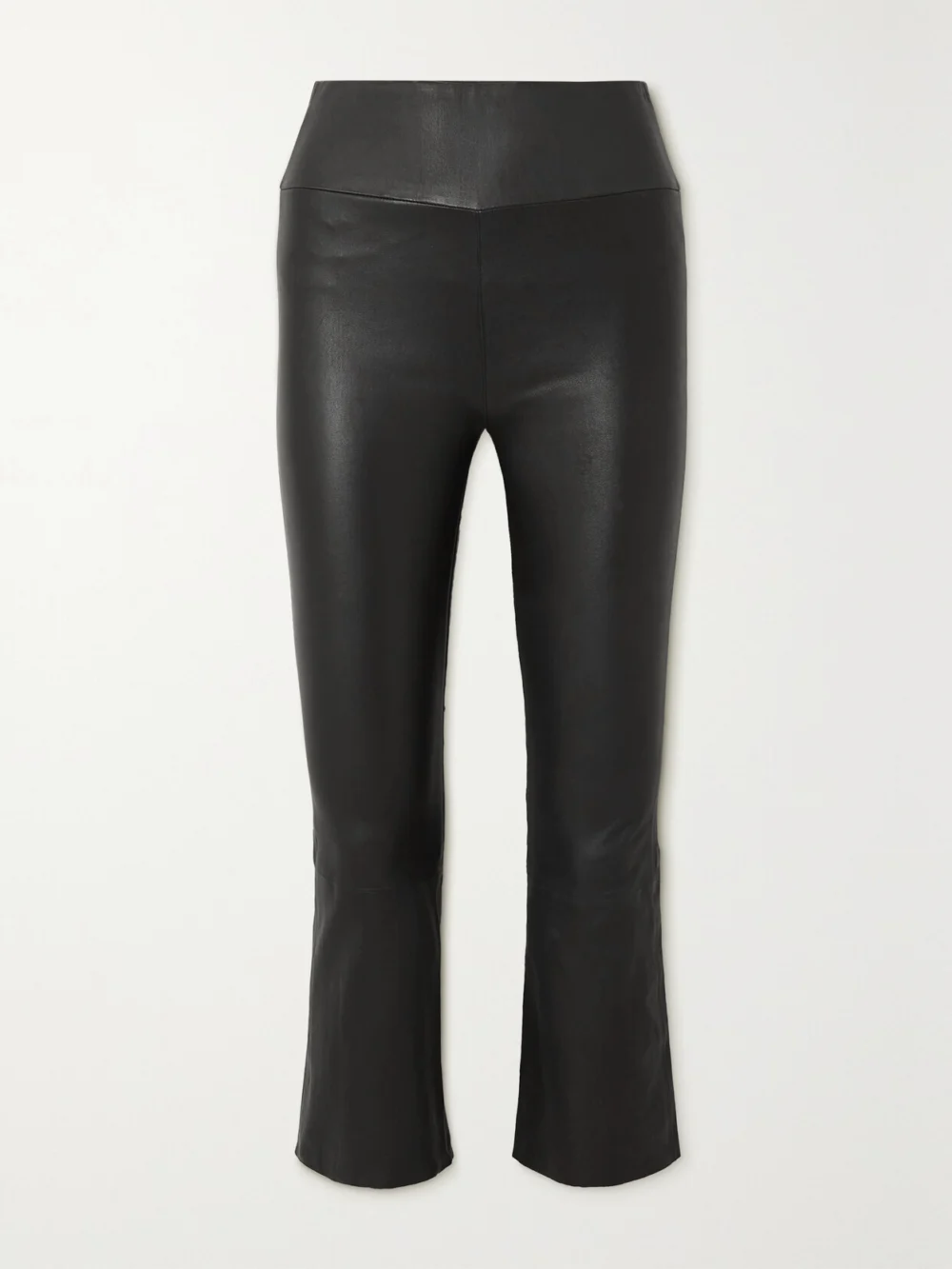 Sprwmn Cropped Leather Leggings in black