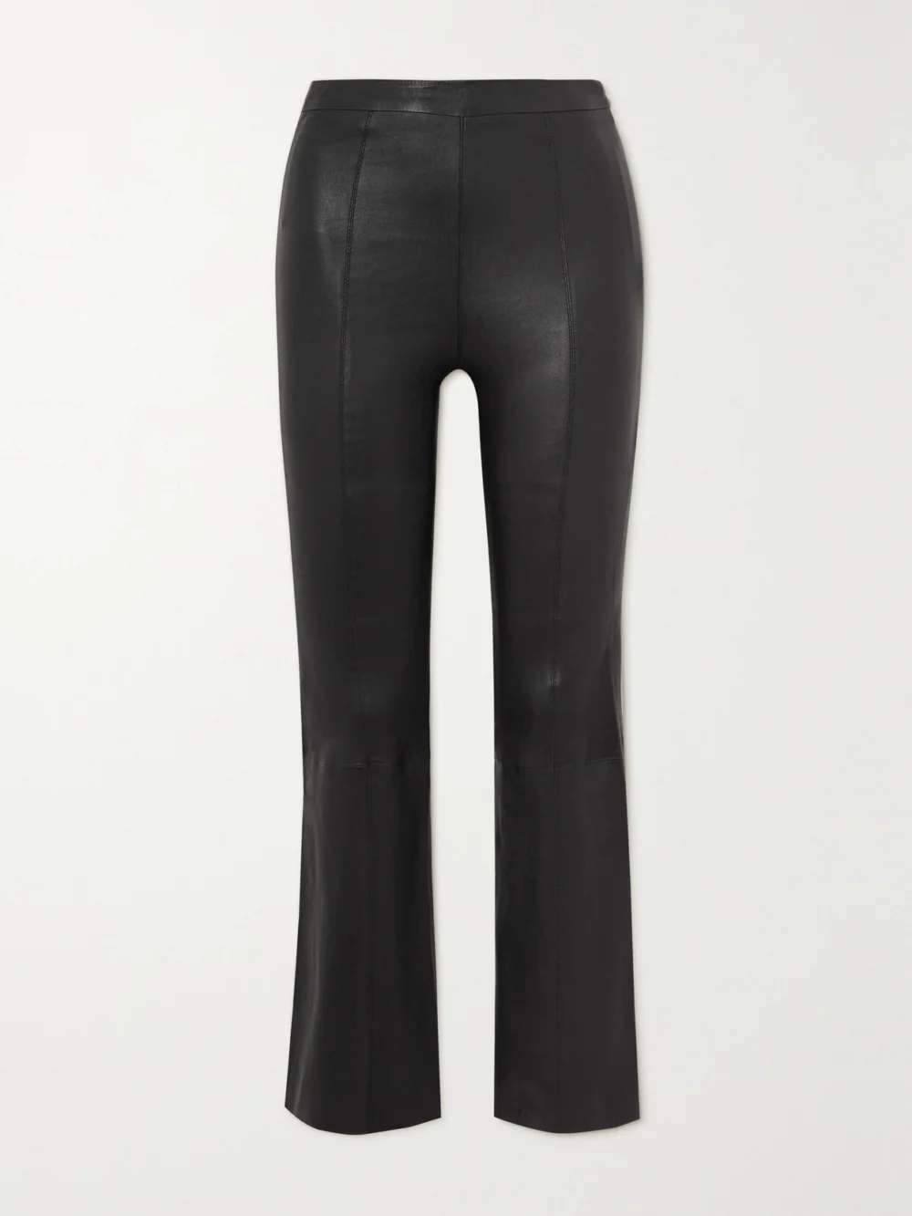Sprwmn Paneled Leather Flared Pants in black