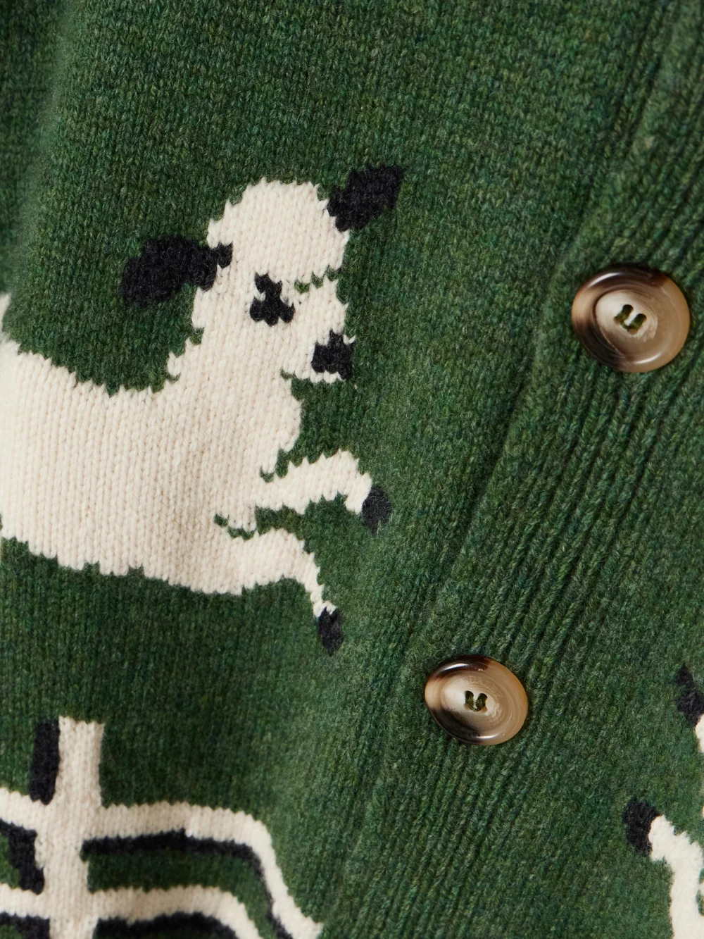 Close-up detail of the S.S. Daley Cyril Intarsia Wool Cardigan