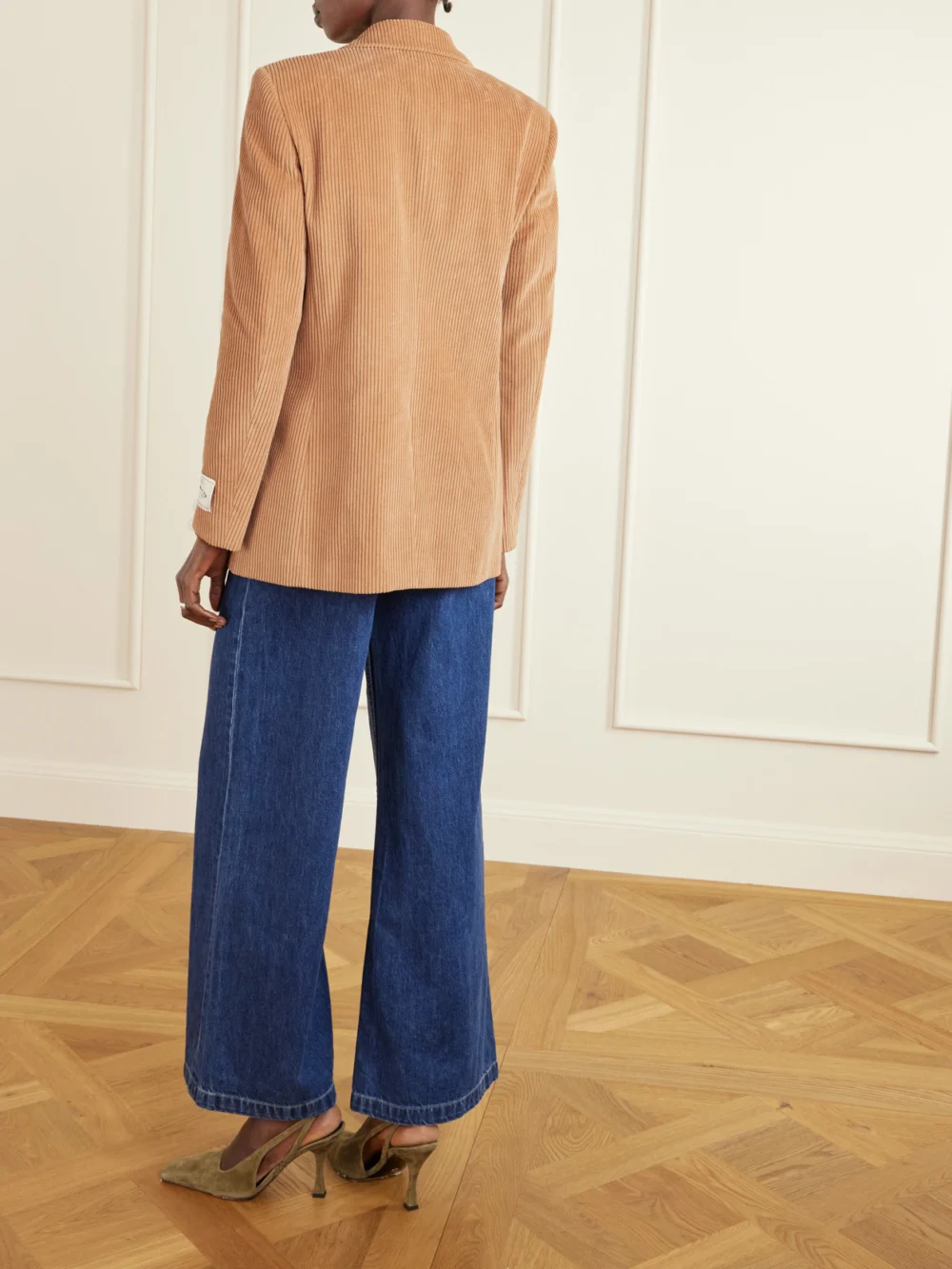 Back view of the S.S. Daley Double-breasted Cotton-corduroy Blazer