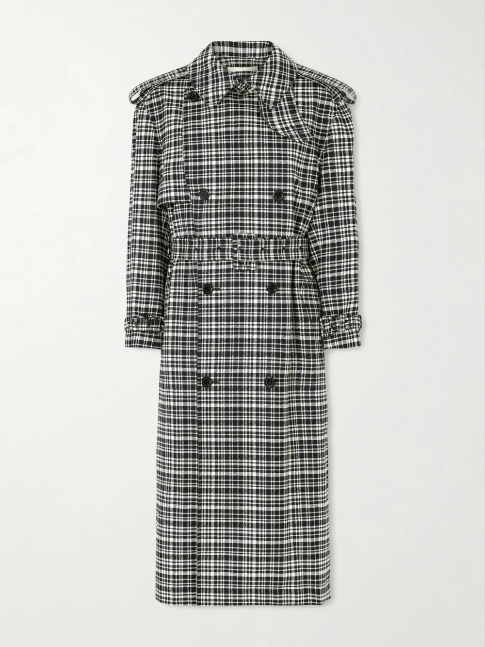S.S. Daley Edna Houndstooth Wool and Cotton-blend Trench Coat in multi