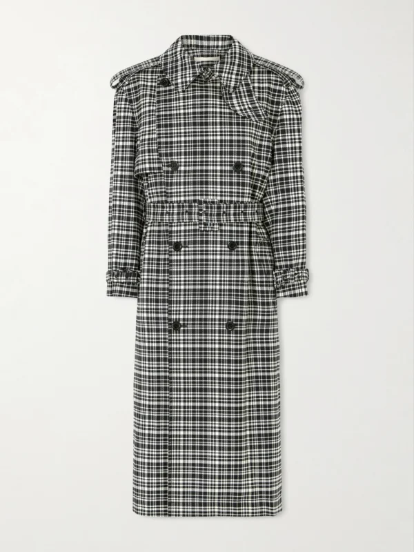 S.S. Daley Edna Houndstooth Wool and Cotton-blend Trench Coat