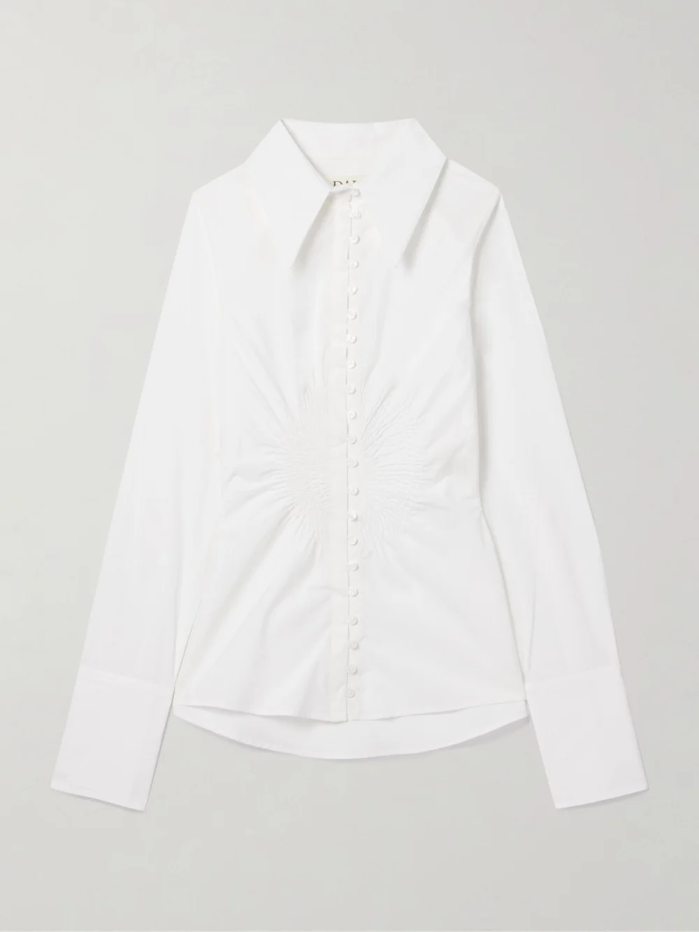 S.S. Daley Eeva Ruched Cotton-poplin Shirt in white