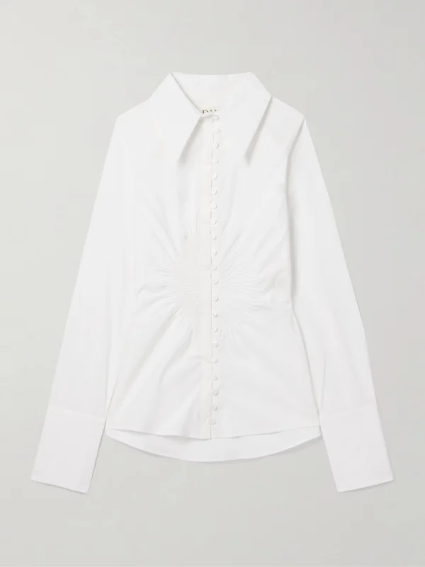 S.S. Daley Eeva Ruched Cotton-poplin Shirt