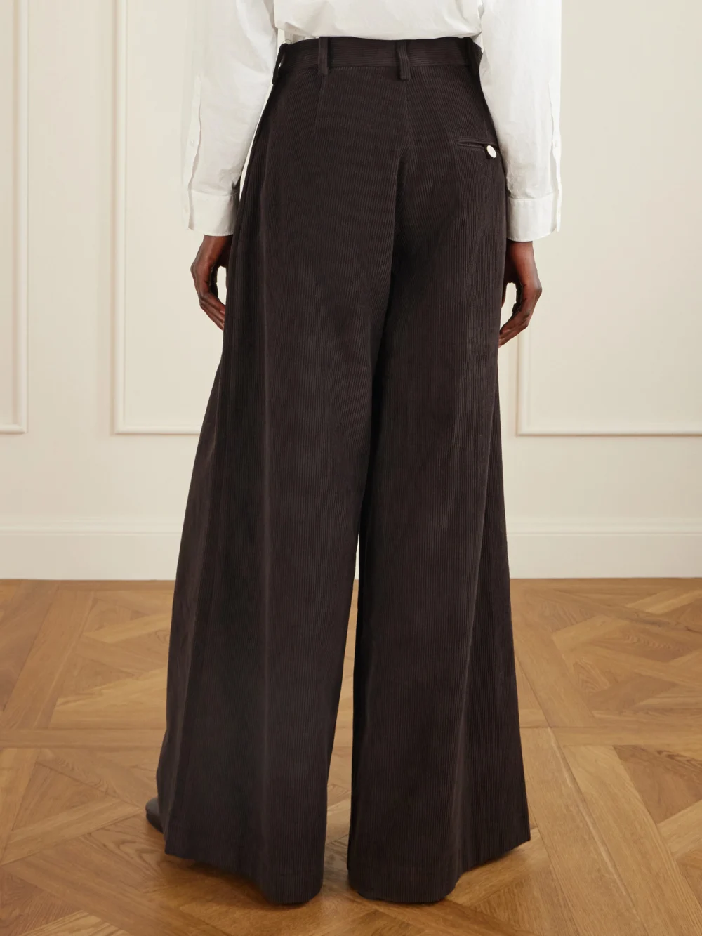 Back view of the S.S. Daley Eilidh Cotton-corduroy Wide-leg Pants