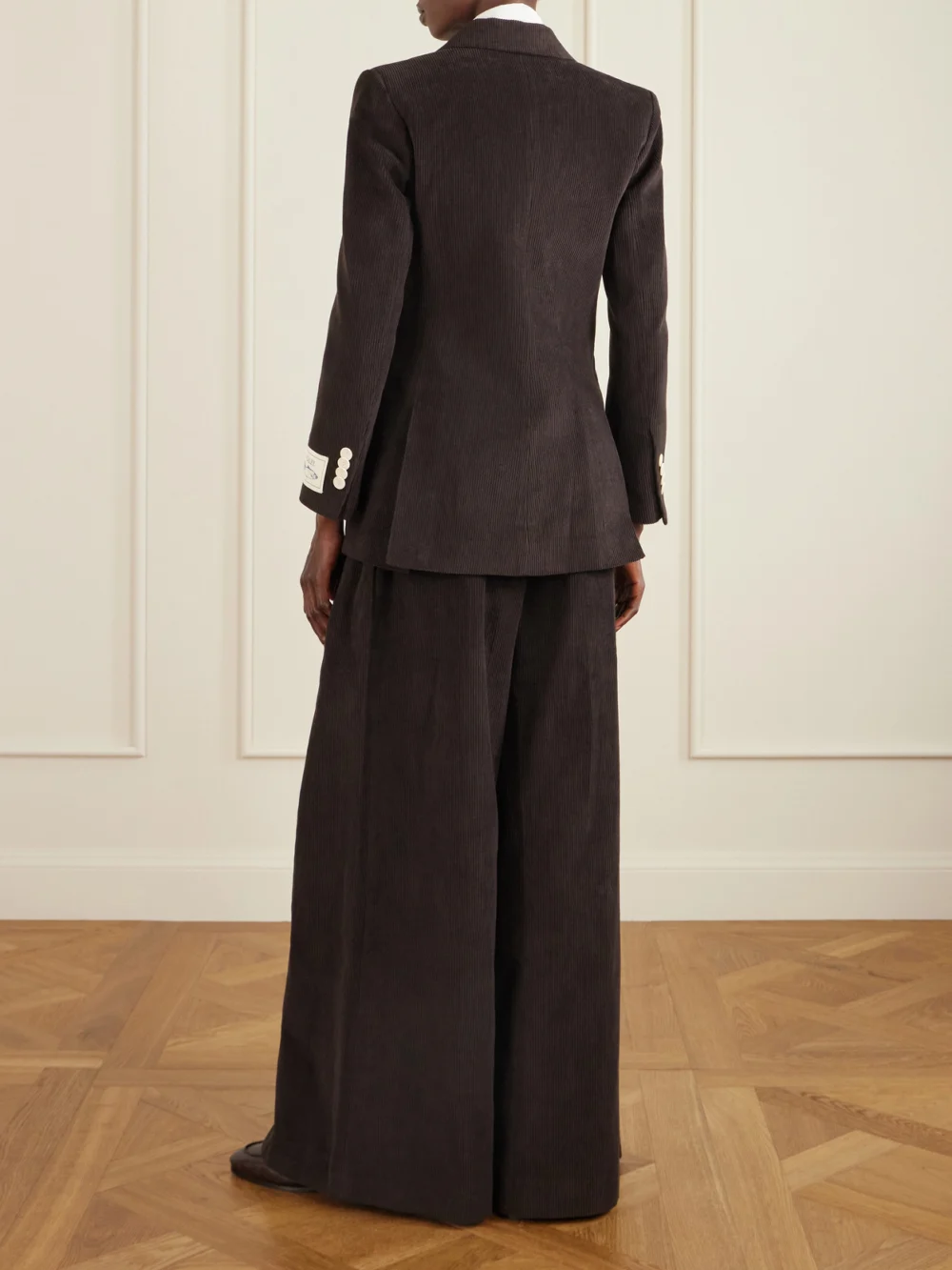 Back view of the S.S. Daley Eilidh Double-breasted Cotton-corduroy Blazer